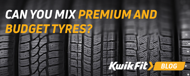 A row of tyres on a rack