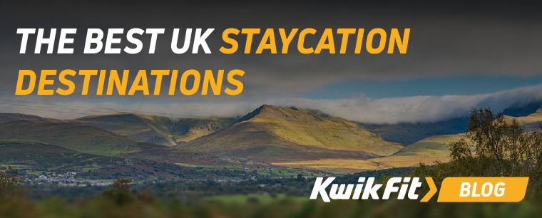 Camper van set up on the mountains